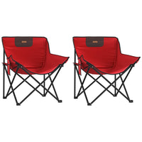 Thumbnail for Campingstühle 2 Stk. mit Tasche Klappbar Rot