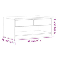 Thumbnail for Couchtisch SAUDA Eiche-Optik 99x55x45 cm Massivholz Kiefer