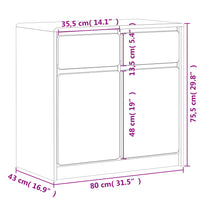 Thumbnail for Sideboard SAUDA Eiche-Optik 80x43x75,5 cm Kiefernholz