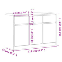 Thumbnail for Sideboard SAUDA Eiche-Optik 114x43x75,5 cm Kiefernholz