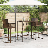 Thumbnail for Garten-Bartisch Braun 70x70x110 cm Poly Rattan