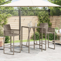 Thumbnail for Garten-Bartisch Grau 70x70x110 cm Poly Rattan