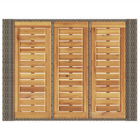 Thumbnail for Garten-Bartisch mit Holzplatte Grau 105x80x110 cm Polyrattan