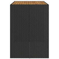 Thumbnail for Garten-Bartisch mit Holzplatte Schwarz 145x80x110 cm Polyrattan