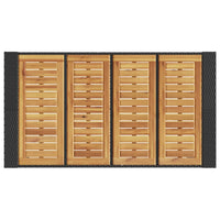 Thumbnail for Garten-Bartisch mit Holzplatte Schwarz 145x80x110 cm Polyrattan