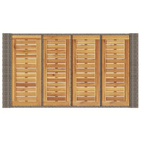 Thumbnail for Garten-Bartisch mit Holzplatte Grau 145x80x110 cm Polyrattan