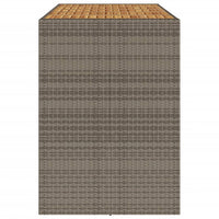 Thumbnail for Garten-Bartisch mit Holzplatte Grau 185x80x110 cm Polyrattan