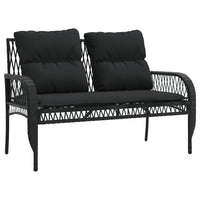Thumbnail for 4-tlg. Garten-Sofagarnitur mit Kissen Schwarz Poly Rattan