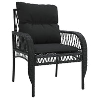 Thumbnail for 4-tlg. Garten-Sofagarnitur mit Kissen Schwarz Poly Rattan