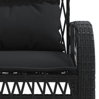 Thumbnail for 4-tlg. Garten-Sofagarnitur mit Kissen Schwarz Poly Rattan