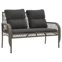 Thumbnail for 4-tlg. Garten-Sofagarnitur mit Kissen Grau Poly Rattan