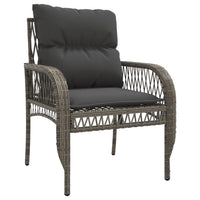 Thumbnail for 4-tlg. Garten-Sofagarnitur mit Kissen Grau Poly Rattan