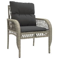 Thumbnail for 4-tlg. Garten-Sofagarnitur mit Kissen Hellgrau Poly Rattan