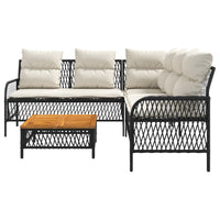 Thumbnail for 2-tlg. Garten-Sofagarnitur mit Auflagen Schwarz Poly Rattan