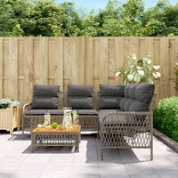 Thumbnail for 2-tlg. Garten-Sofagarnitur mit Auflagen Poly Rattan Grau