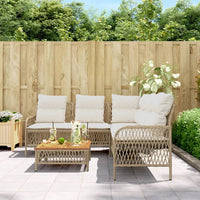 Thumbnail for 2-tlg. Garten-Sofagarnitur mit Kissen Beige Poly Rattan