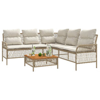Thumbnail for 2-tlg. Garten-Sofagarnitur mit Kissen Beige Poly Rattan