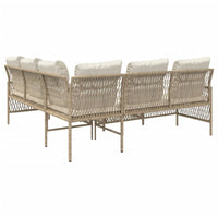 Thumbnail for 2-tlg. Garten-Sofagarnitur mit Kissen Beige Poly Rattan