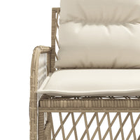 Thumbnail for 2-tlg. Garten-Sofagarnitur mit Kissen Beige Poly Rattan