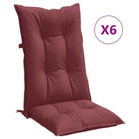 Thumbnail for Hochlehner-Auflagen 6 Stk. Melange Weinrot 120x50x7 cm Stoff