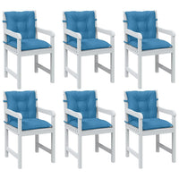 Thumbnail for Niedriglehner-Auflagen 6 Stk. Melange Blau 100x50x7 cm Stoff