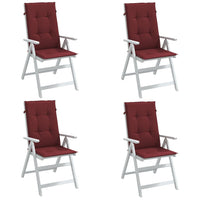 Thumbnail for Hochlehner-Auflagen 4 Stk. Melange Weinrot 120x50x4 cm Stoff