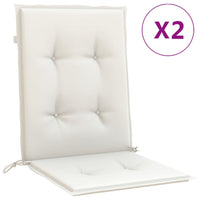 Thumbnail for Niedriglehner-Auflagen 2 Stk. Melange Creme 100x50x4 cm Stoff