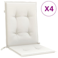 Thumbnail for Niedriglehner-Auflagen 4 Stk. Melange Creme 100x50x4 cm Stoff
