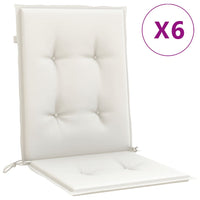 Thumbnail for Niedriglehner-Auflagen 6 Stk. Melange Creme 100x50x4 cm Stoff