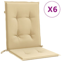 Thumbnail for Niedriglehner-Auflagen 6 Stk. Melange Beige 100x50x4 cm Stoff