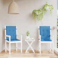 Thumbnail for Niedriglehner-Auflagen 2 Stk. Melange Blau 100x50x4 cm Stoff