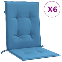 Thumbnail for Niedriglehner-Auflagen 6 Stk. Melange Blau 100x50x4 cm Stoff