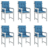 Thumbnail for Niedriglehner-Auflagen 6 Stk. Melange Blau 100x50x4 cm Stoff