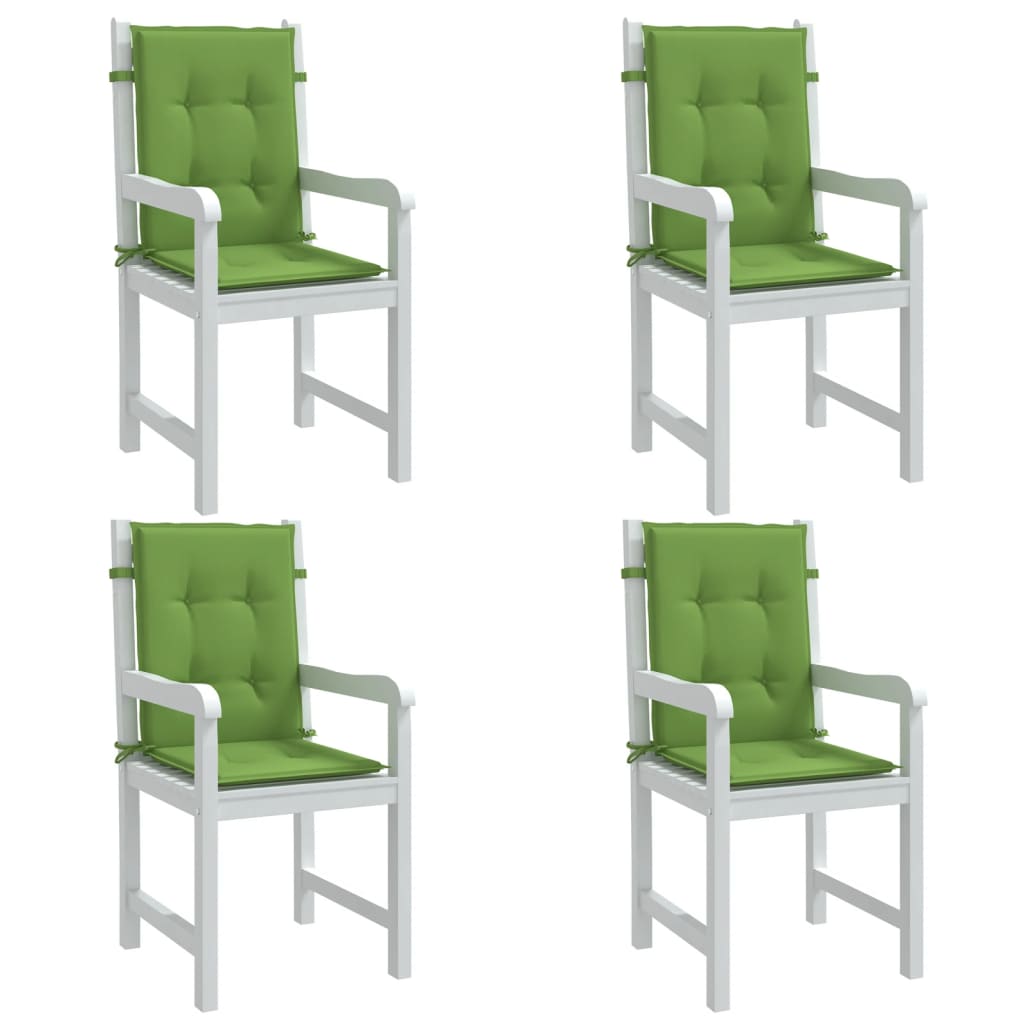 Niedriglehner-Auflagen 4 Stk. Melange Grün 100x50x4 cm Stoff