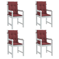 Thumbnail for Niedriglehner-Auflagen 4 Stk. Melange Weinrot 100x50x4 cm Stoff
