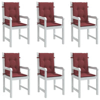 Thumbnail for Niedriglehner-Auflagen 6 Stk. Melange Weinrot 100x50x4 cm Stoff