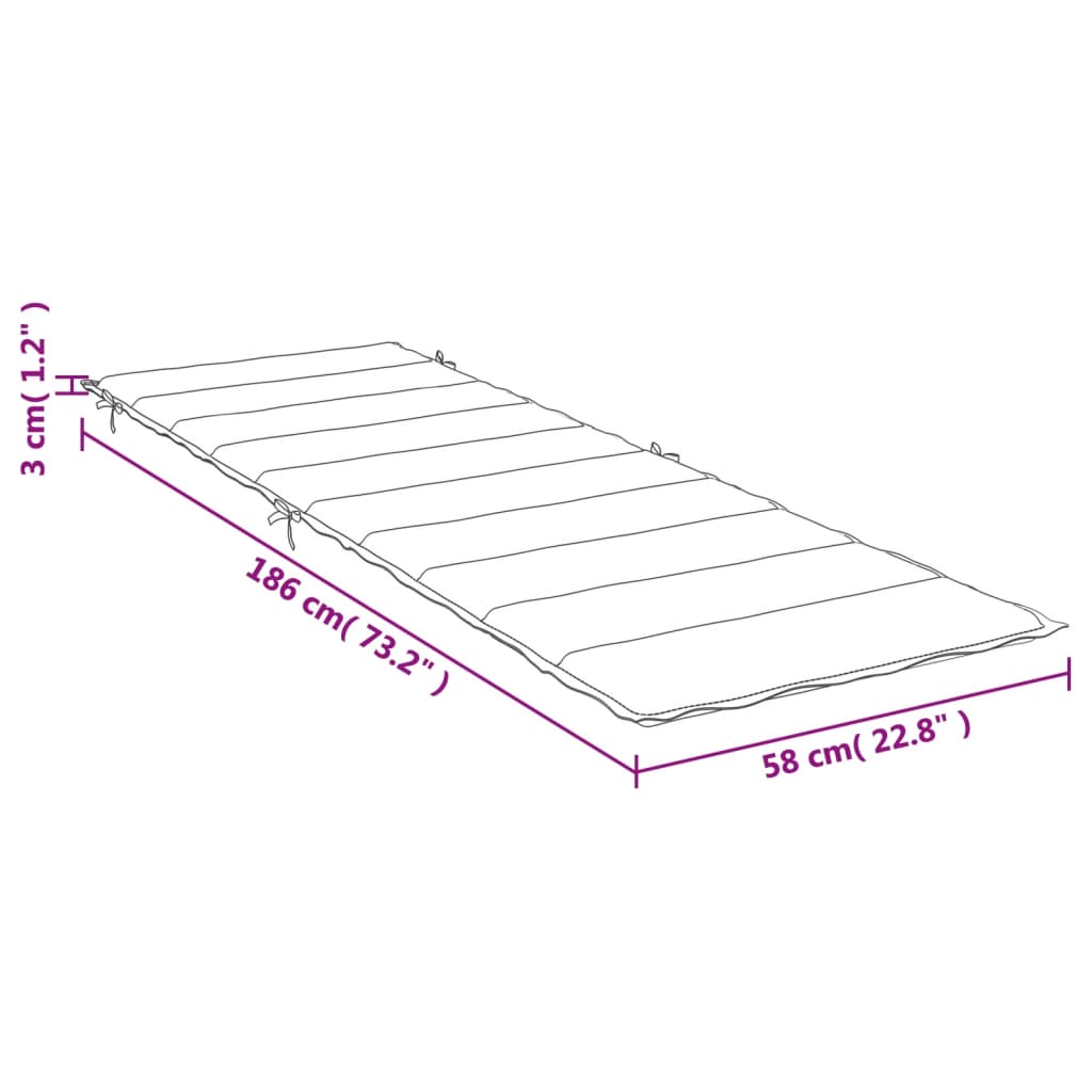 Sonnenliegen-Auflage Melange Dunkelgrau 186x58x3 cm Stoff