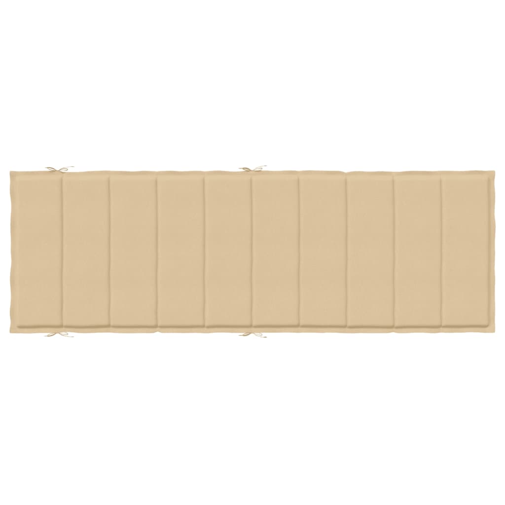 Sonnenliegen-Auflage Melange Beige 186x58x3 cm Stoff
