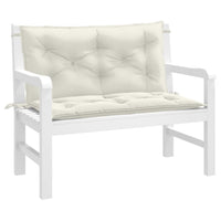 Thumbnail for Gartenbank-Auflagen 2 Stk. Melange Creme 100x50x7 cm Stoff