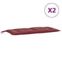 Thumbnail for Gartenbank-Auflagen 2 Stk. Melange Weinrot 100x50x7 cm Stoff