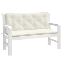Thumbnail for Gartenbank-Auflagen 2 Stk. Melange Creme 120x50x7 cm Stoff
