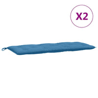Thumbnail for Gartenbank-Auflagen 2 Stk. Melange Blau 120x50x7 cm Stoff