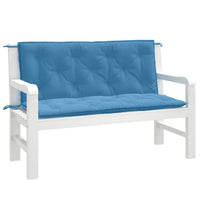 Thumbnail for Gartenbank-Auflagen 2 Stk. Melange Blau 120x50x7 cm Stoff