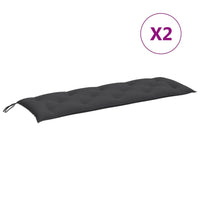 Thumbnail for Gartenbank-Auflagen 2 Stk. Melange Anthrazit 150x50x7 cm Stoff