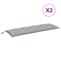 Thumbnail for Gartenbank-Auflagen 2 Stk. Melange Hellgrau 150x50x7 cm Stoff