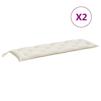 Thumbnail for Gartenbank-Auflagen 2 Stk. Melange Creme 150x50x7 cm Stoff
