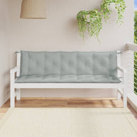 Thumbnail for Gartenbank-Auflagen 2 Stk. Melange Hellgrau 180x50x7 cm Stoff