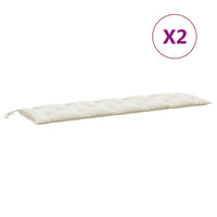 Thumbnail for Gartenbank-Auflagen 2 Stk. Melange Creme 180x50x7 cm Stoff