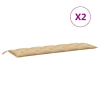 Thumbnail for Gartenbank-Auflagen 2 Stk. Melange Beige 180x50x7 cm Stoff