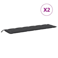 Thumbnail for Gartenbank-Auflagen 2 Stk. Melange Anthrazit 200x50x7 cm Stoff
